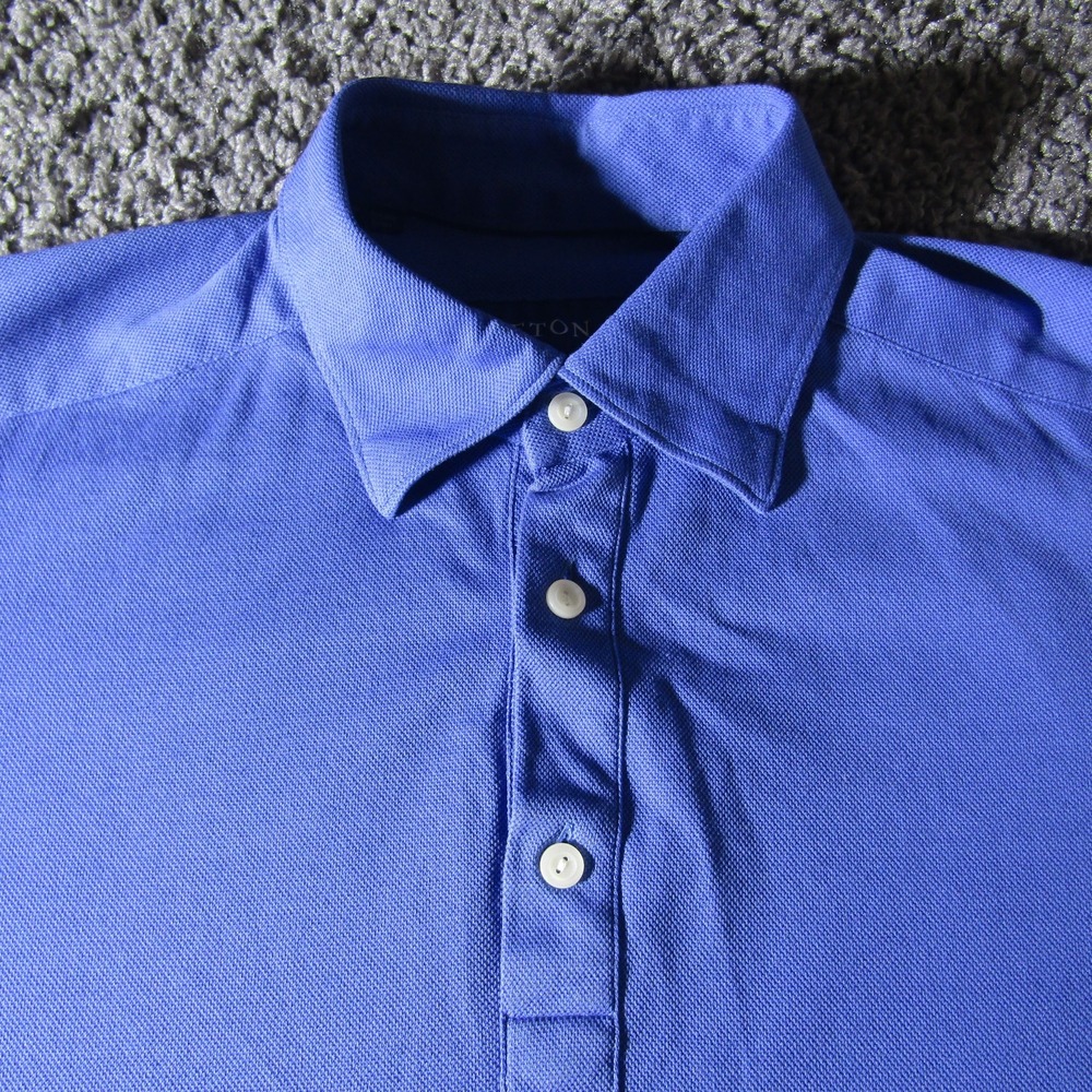 Eton Polo Shirt‎ Mens L Oxford Pique Dress Formal Casual